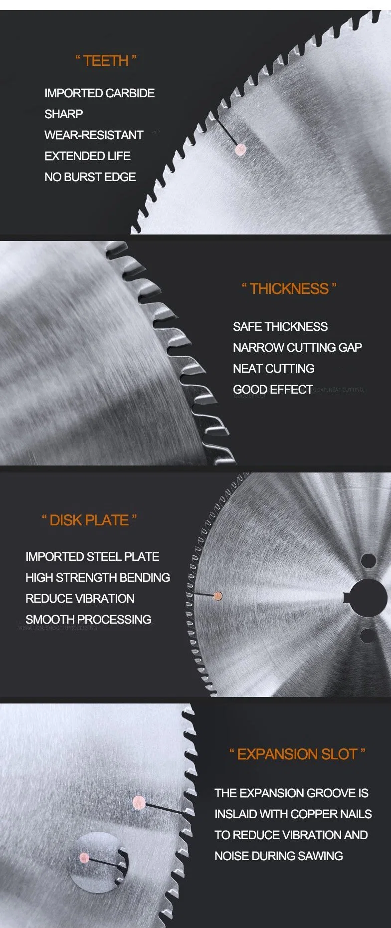 250*3.0*30*100t Saw Blade/Cutting Saw/Cutting Tools for Copper/Brass/Aluminum/Steel/Metals Bar and Pipe